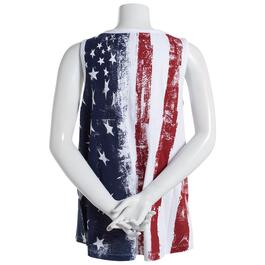 Womens North River Sleeveless Flag Casual Button Front Tee