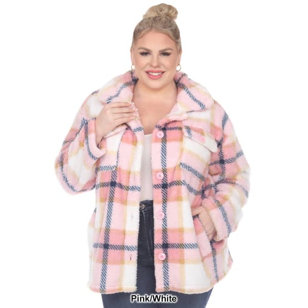 Plus Size White Mark Plaid Shacket