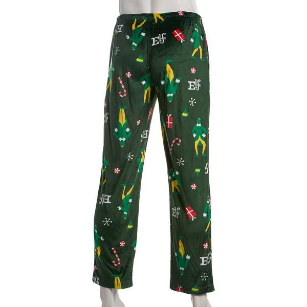 Mens Buddy the Elf Silky Fleece Green Pajama Pants