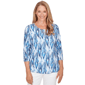 Petite Alfred Dunner Mykonos Ikat Embellished Blouse - image 1