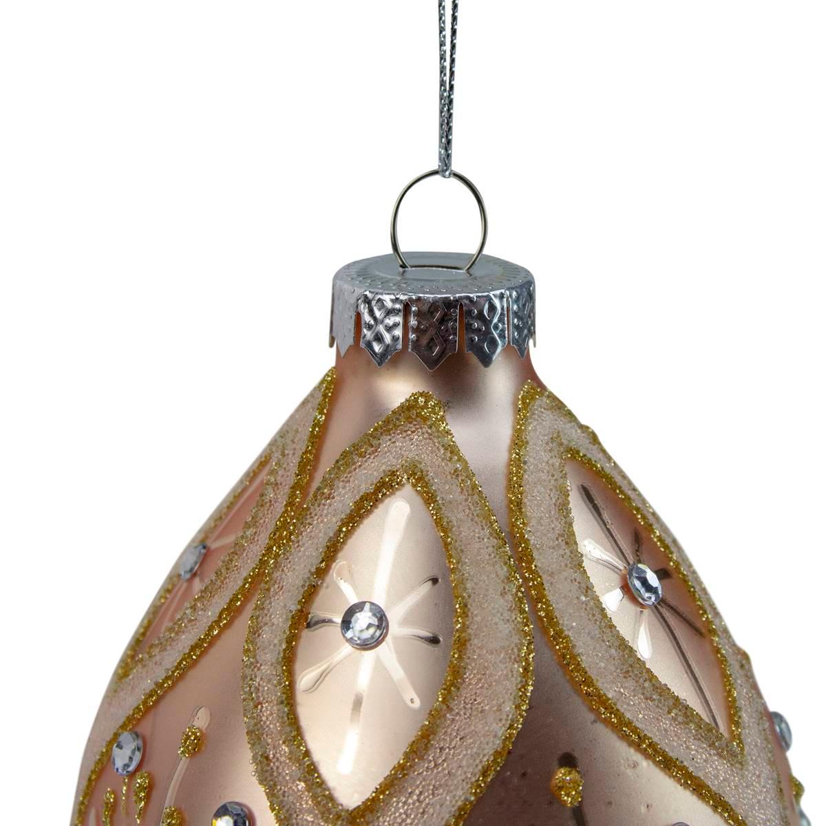 Northlight Seasonal 5.25in. Retro Glass Christmas Drop Ornament