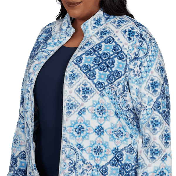 Plus Size Alfred Dunner Classics Medallion Zip Front Jacket
