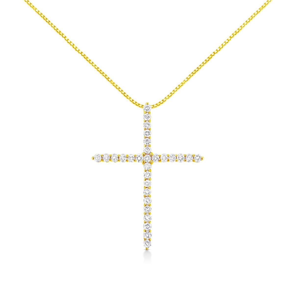 Haus of Brilliance 10kt. Gold Plated 3.0ctw Diamond Cross...