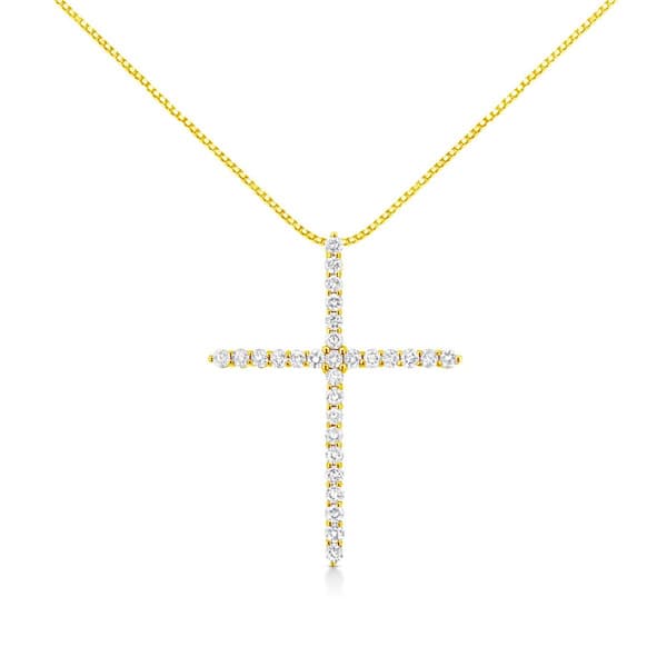Haus of Brilliance 10kt. Gold Plated 3.0ct. Diamond Cross Pendant
