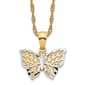 Gold Classics(tm) Two-Tone Filigree Butterfly Charm Necklace - image 1