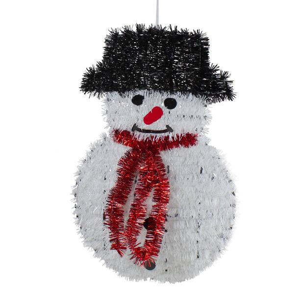 Northlight Seasonal 19in. Tinsel Snowman Christmas Window Decor - image 