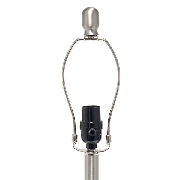 Lalia Home Metallic Grey Hammer Linen Shade Glass Jar Table Lamp