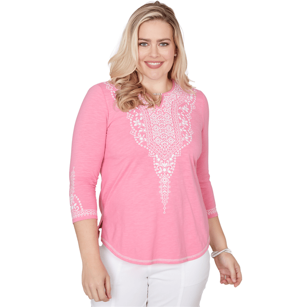 Womens Alfred Dunner The Royal Treatment Embroidered Split Neck - image 