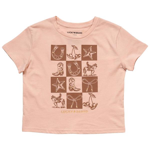 Girls (7-16) Lucky Brand Short Sleeve Checkered Cowgirl Tee - image 