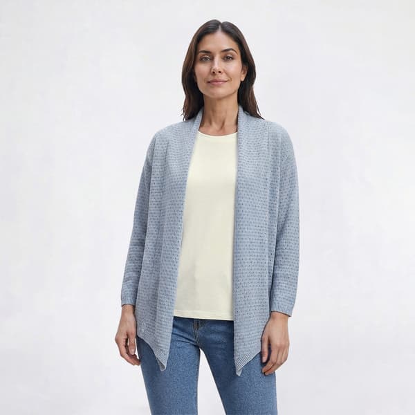 Womens Hasting & Smith 3/4 Shawl Collar Open Front Cardigan