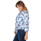 Plus Size Hearts of Palm Smooth Sailing 3/4 Sleeve Floral Blouse - image 4