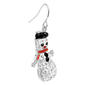 Athra Fine Silver Plated Crystal Snowman Drop Earrings - image 2