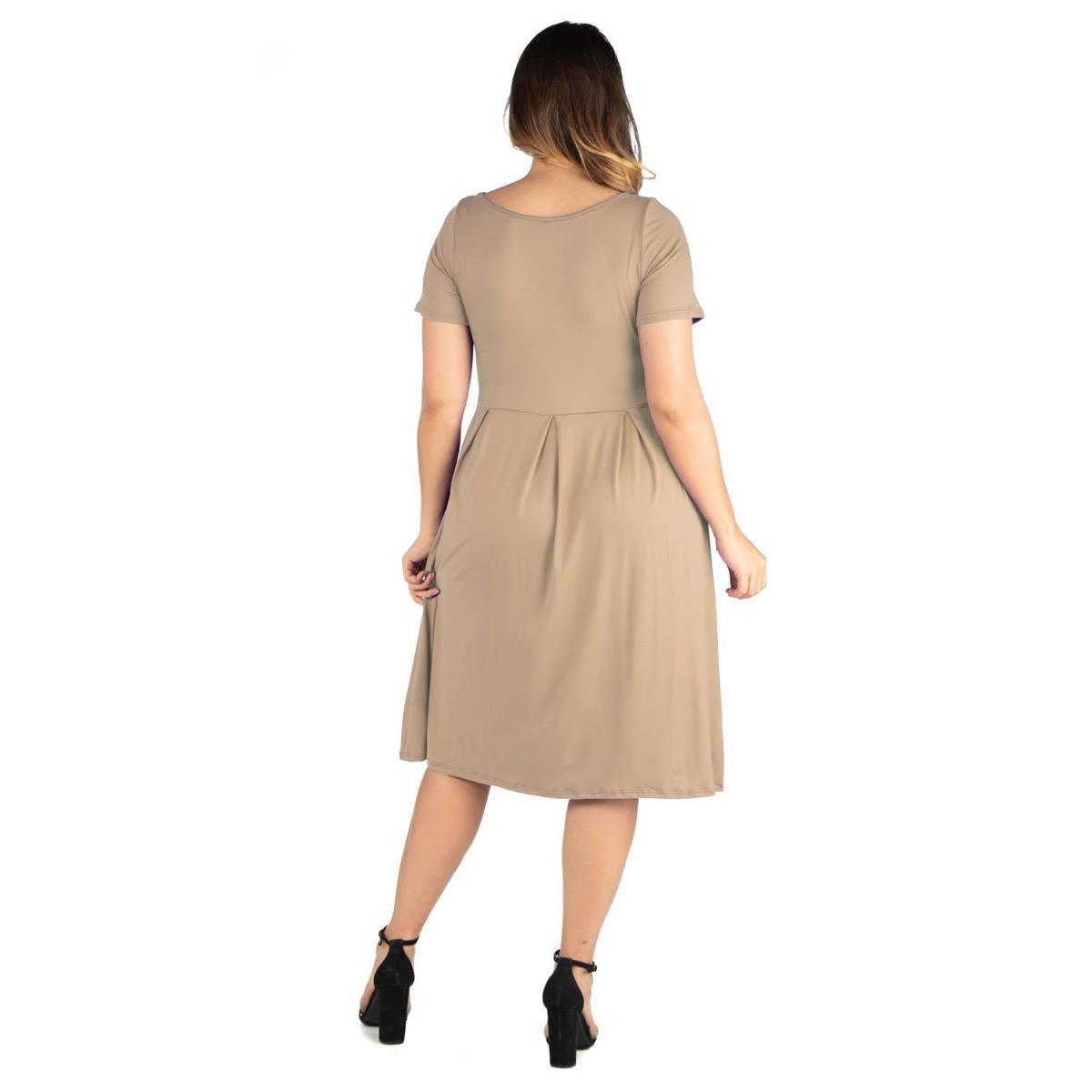 Plus Size 24/7 Comfort Apparel Short Sleeve Sheath Dress