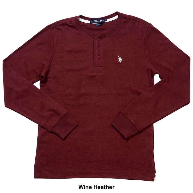 Mens U.S. Polo Assn.® Solid Thermal 3 Button Henley