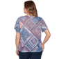 Plus Size Ruby Rd. French Riviera Short Sleeve Patchwork Tee - image 2