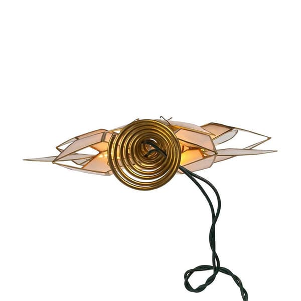 Kurt Adler UL 10-Light Gold Tin Double Point Capiz Star Treetop