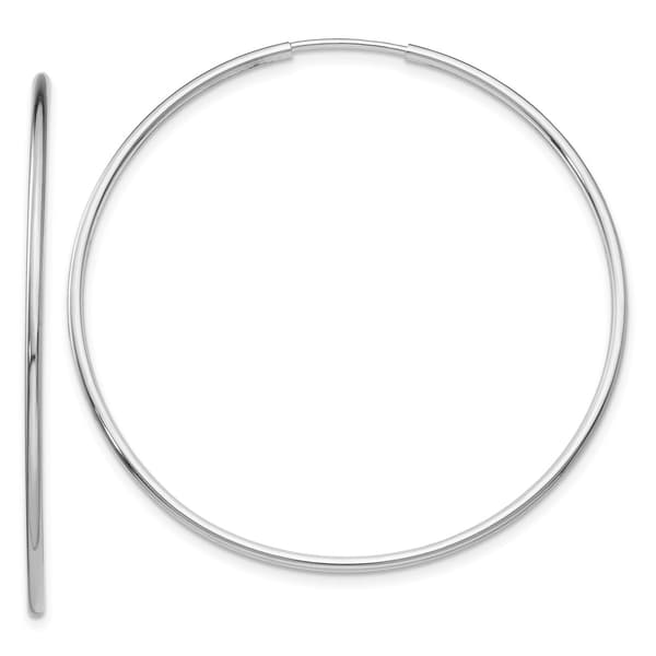 Gold Classics&#40;tm&#41; 14kt. 44mm White Gold Endless Hoop Earrings - image 