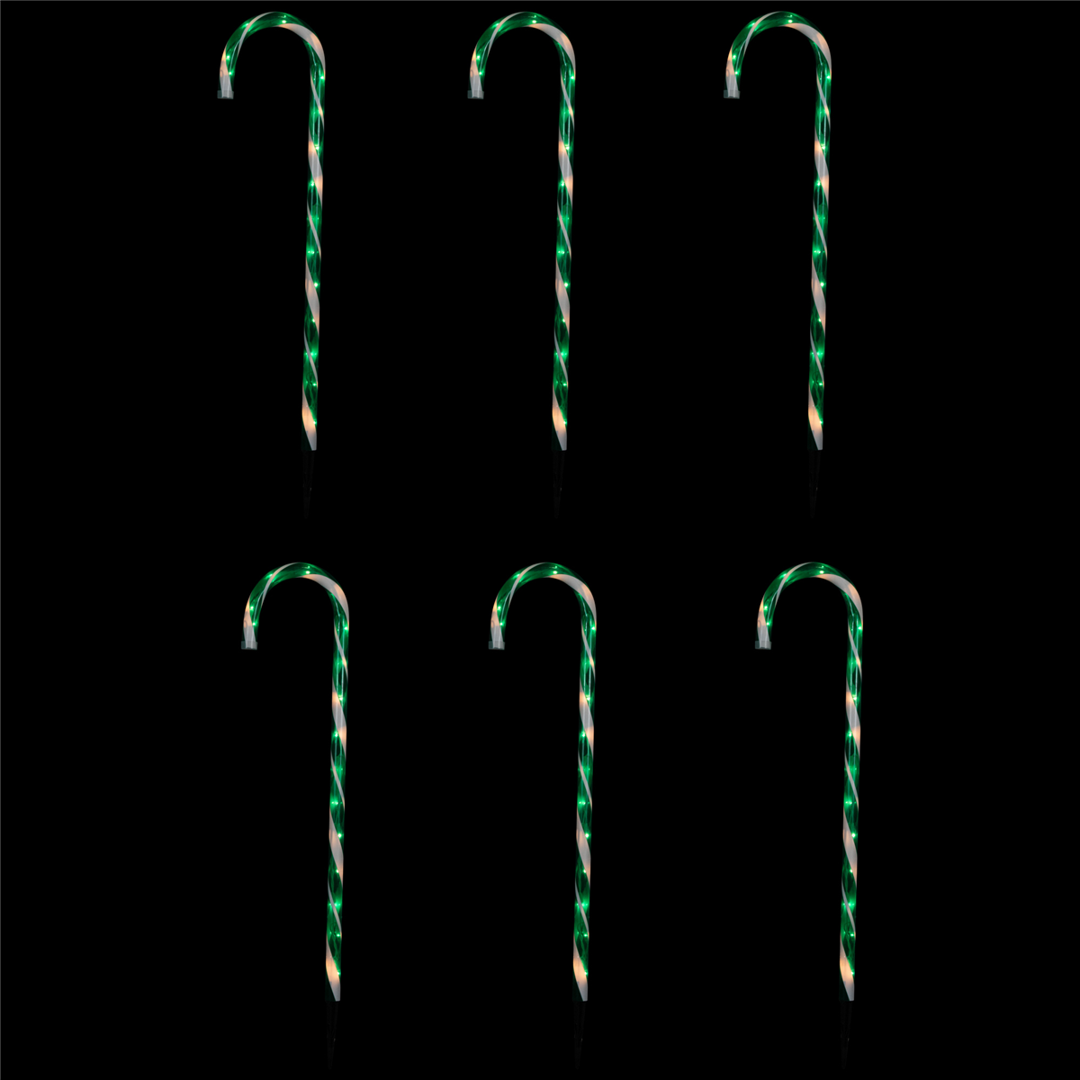 Northlight Green Candy Cane Christmas Pathway Markers - Set of 6
