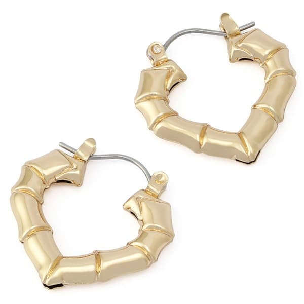 Betsey Johnson Hothouse Bloom Bamboo Heart Hoop Earrings