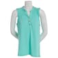 Womens Fresh Sleeveless 1/2 Placket Top with Smocking - image 1