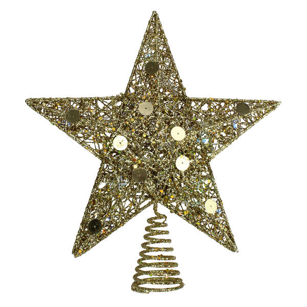 Northlight Seasonal Gold Glittered Star Christmas Tree Topper - image 