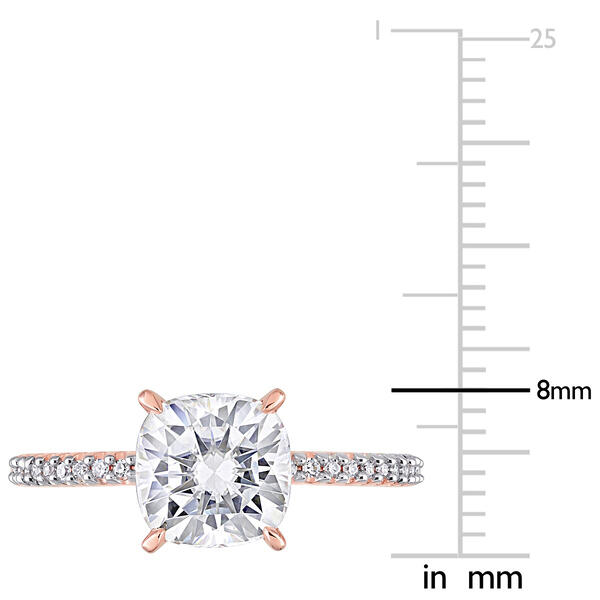 Diamond Classics&#8482; 14kt. Rose Gold Cushion Moissanite Ring