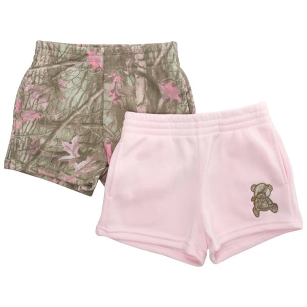 Girls (7-16) No Comment 2pk. Solid/Camo Shorts