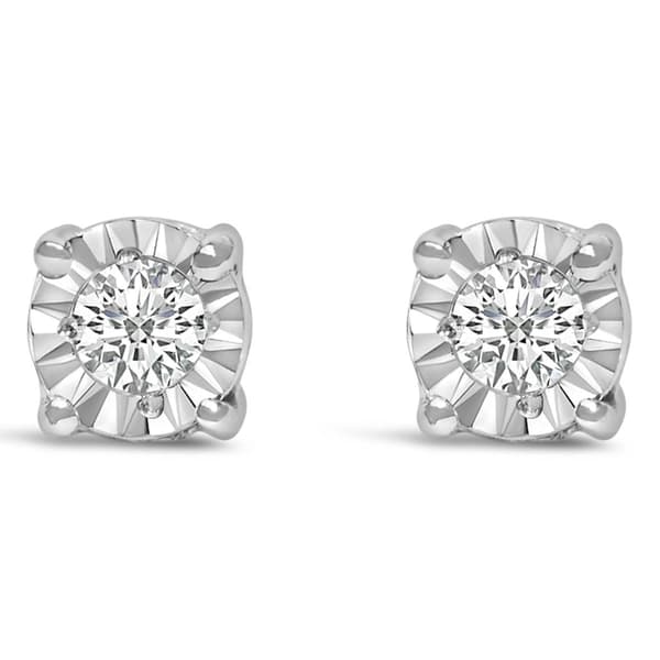Haus of Brilliance 1/10ct. Round Lab Grown Diamond Stud Earrings