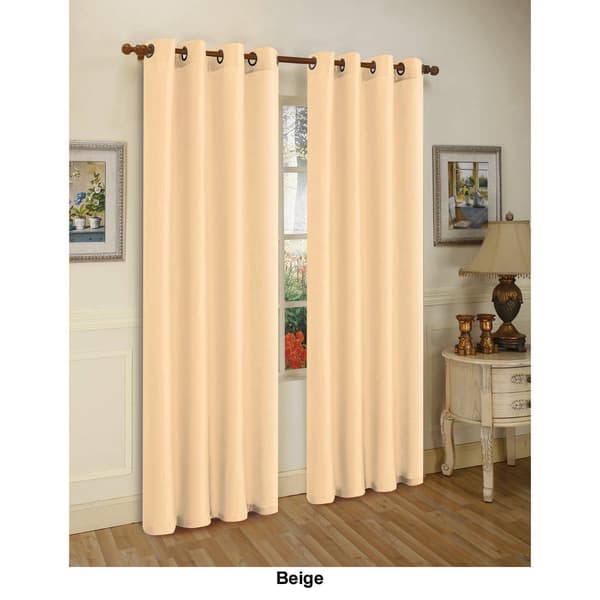 J&V Textiles Faux Silk Grommet Curtain Panels