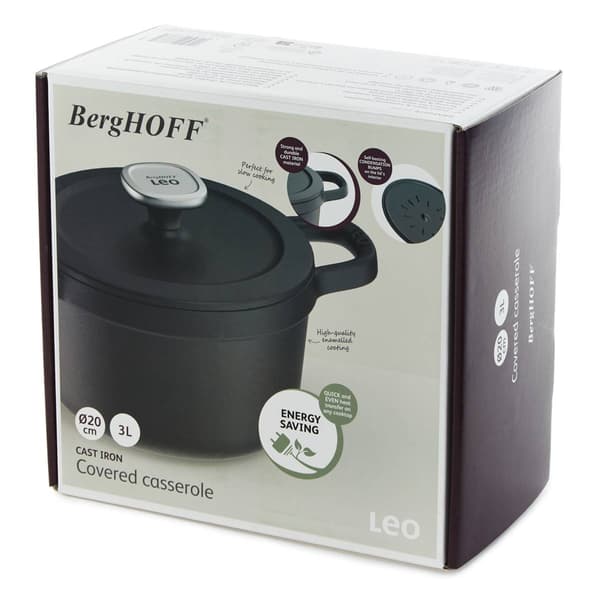 BergHOFF Graphite Enameled Cast Iron 8in. Covered Stockpot
