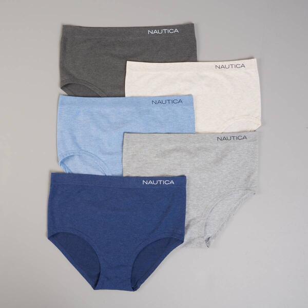 Womens Nautica 5pk. Seamless Briefs w/Logo Panties NT3714-5PKD - image 
