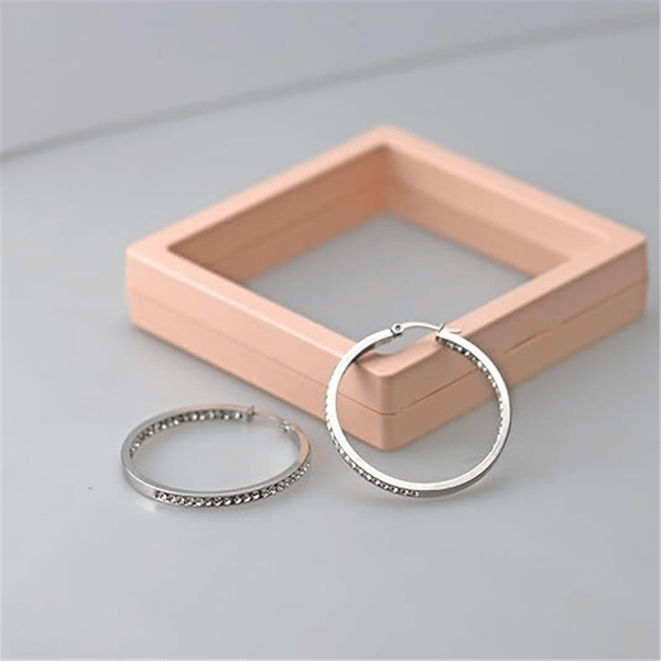 Saffron Silver Tone Inside Out 40mm Hoop Earrings