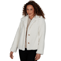 Womens Skye’s the Limit Icy Blue Sparkle Sherpa Jacket