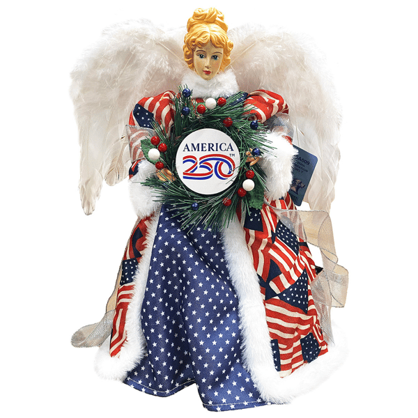 Santa''s Workshop 14in. 250th Celebration Angel Tree Topper - image 