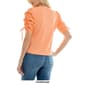 Womens Nicole Miller Solid Shirred Sleeve Cherie Rib Blouse - image 2