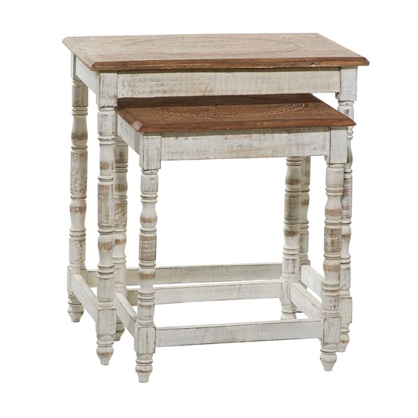 9th & Pike&#40;R&#41; Nesting Mango Wood Side Tables - Set Of 2