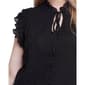 Womens NY Collection Double Flutter Sleeve Keyhole Neck Blouse - image 4