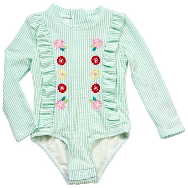 Baby Girl (12-24M) Nicole Miller Rashguard One Piece Swimsuit - image 