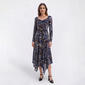 Womens Harlow & Rose Long Sleeve Paisley Belted A-Line Dress - image 1