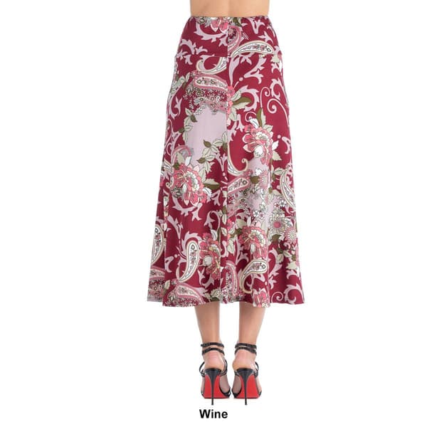 Womens 24/7 Comfort Apparel Paisley Print Maxi Skirt