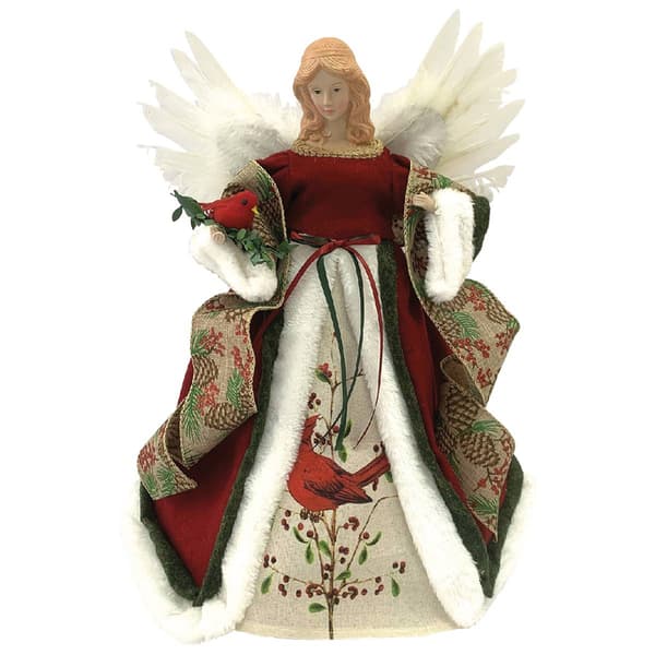 Santa''s Workshop 16 inch Cardinal Angel Tree Topper - image 