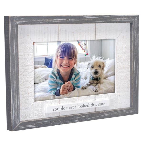 Malden "Trouble Never Looked This Cute" Rustic Wood Frame - 4x6