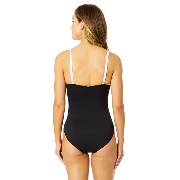 Womens Anne Cole Gabor Mesh Color Block One Piece Swimsuit