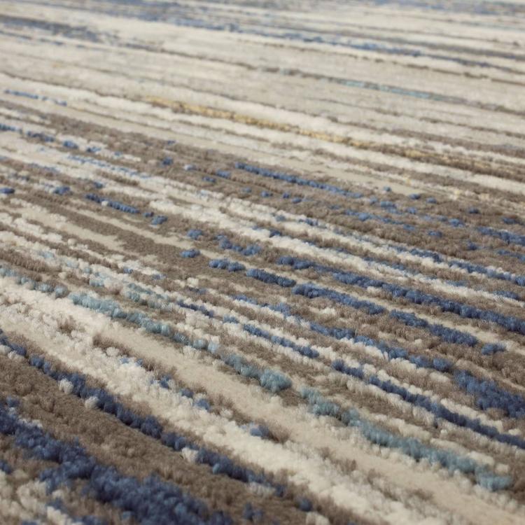Mohawk Home Furie Stripe Grey/Dark Blue Area Rug