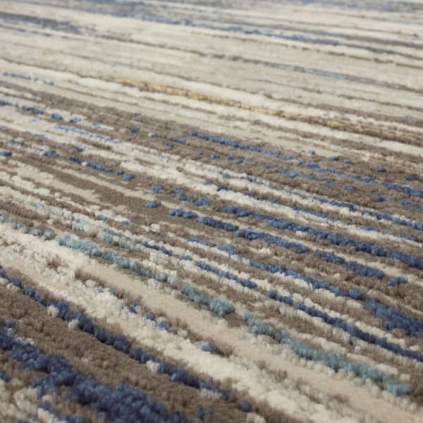 Mohawk Home Furie Stripe Grey/Dark Blue Area Rug