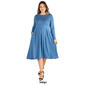 Plus Size 24/7 Comfort Apparel Long Sleeve Midi Fit & Flare Dress - image 6
