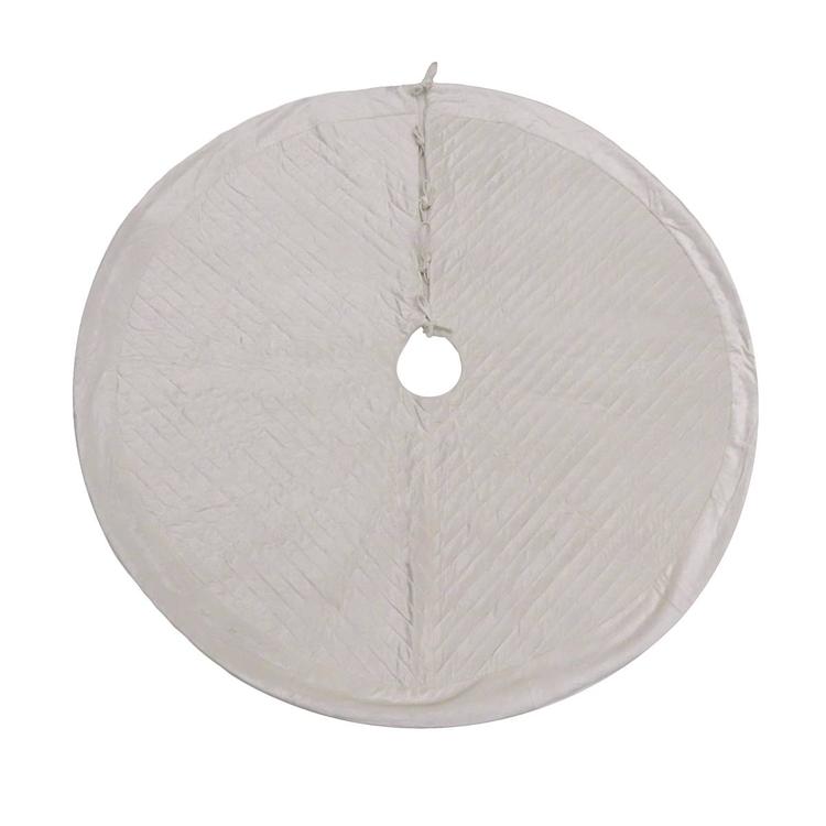 National Tree 60in. Quilted Velvet Ivory Tree Skirt