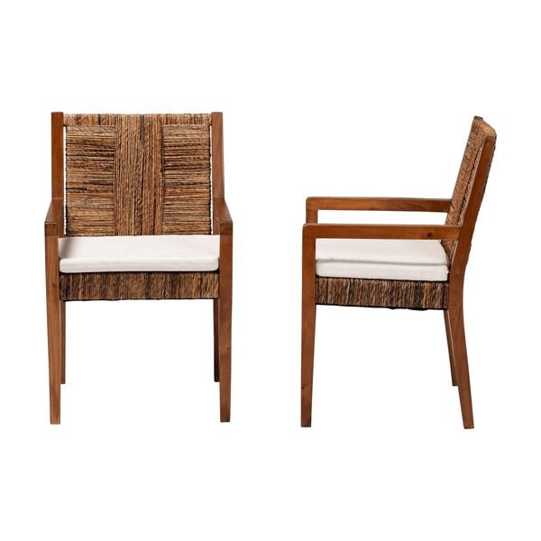 bali & pari Chabela 2pc. Handwoven Seagrass Armchairs