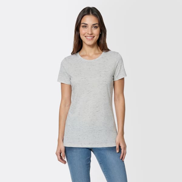 Petite Architect® Short Sleeve Crew Neck Marled Tee