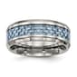 Mens Endless Affection&#40;tm&#41; 8mm Blue Carbon Fiber Inlay Wedding Ring - image 1